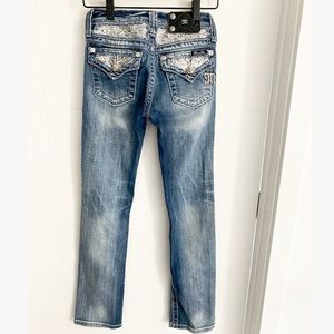 Girls Miss Me Sequins Bling Straight Leg Jeans